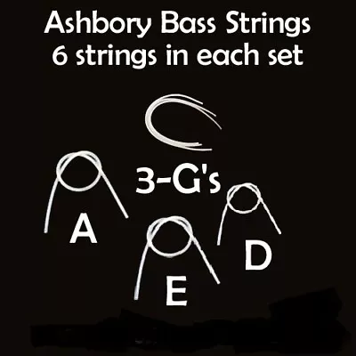 Full Set- Ashbory Bass Silicone Rubber Strings W/ 2 Extra G Strings -E A D G G G • $28.95