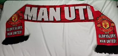 Manchester United Glory Glory Knit Reversible Scarf With Large Logo Red Black  • $22.50