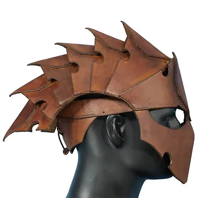 Quality Leather Assassins Helmet Perfect For Stage Costume Or LARP 2 Colours ### • £49