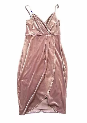 Guess Pink Velvet Dress Faux Wrap Cocktail Dress Womens Size 6 #558 • $22