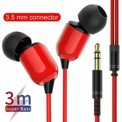 £3.46 • Buy 3M Long Super Bass Headset 3.5mm In-Ear Earphone Stereo Earbuds Headphone Wired