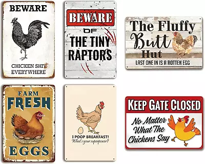 Metal Signs Funny Chicken Coop Decor Farm Sign For Home Kitchen Outdoor • $44.99