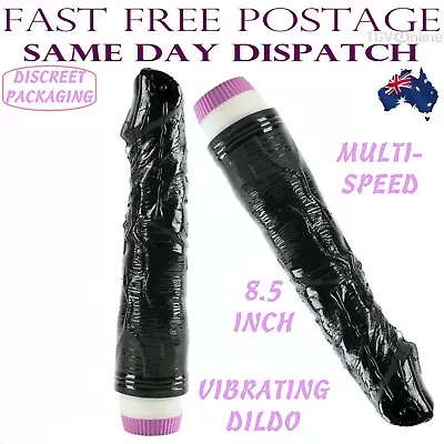 Dildo Dong Black Vibrator Sex Toy Adults 8.5 Inch G-Spot Massage Vaginal Anal AU • $24.97