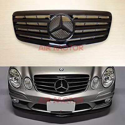 Fit Mercedes-Benz W211 E-Class 5 Fins Piano Black Front Grille 07-09 Sedan 4Door • $198.84