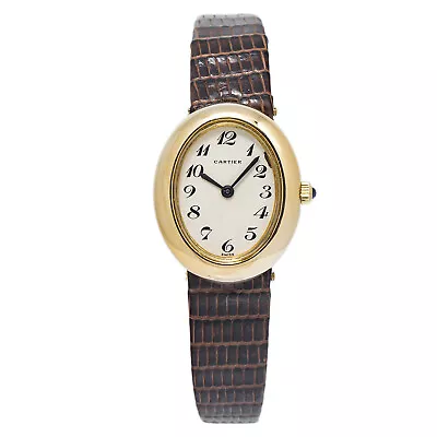 Cartier Baignoire Vintage Rare 18k Yellow Breguet Dial Ladies Watch 22mm • $3995