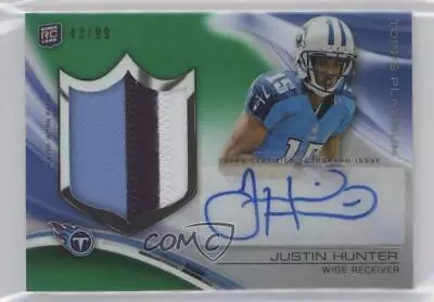 2013 Topps Platinum Refractor Green /99 Justin Hunter RPA Rookie Patch Auto RC • $12.04