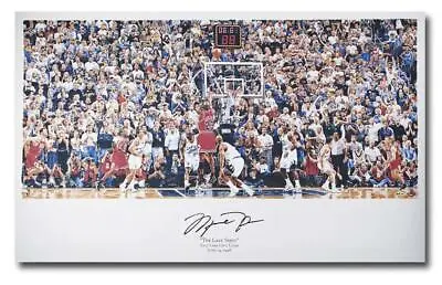 MICHAEL JORDAN Autographed Bulls  Last Shot  Illustration 36 X 22 Photograph UDA • $6995