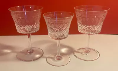 Edwardian Pall Mall Lady Hamilton Wine Glasses Set Of 3 Vintage • £15.99