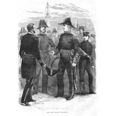 MILITARY New Naval Uniforms - Antique Print 1856 • £13.99
