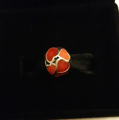 (1000) Genuine Pandora Silver ALE S925 Red Hot Enamelled Heart's Love Charm  • £15.99