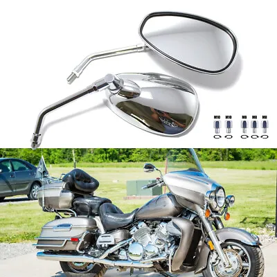 $26.89 • Buy Motorcycle Side Mirrors Chrome Rearview For Yamaha Venture Royal Star XVZ 1300