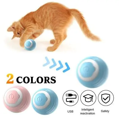 Auto Rolling Cat Ball Interactive Smart Toy LED Electric Kitten Training Toys • £4.43