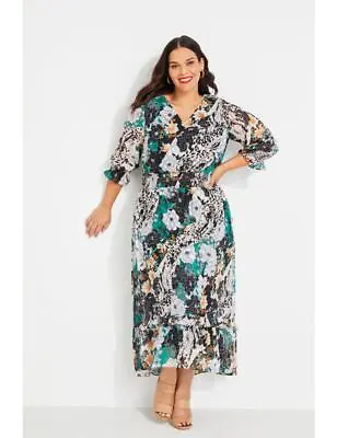 $30.30 • Buy SARA - Plus Size - Womens Dresses -  Elbow Sleeve Dobby Maxi Dress