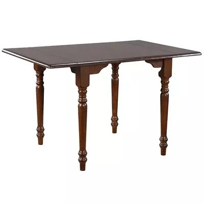 Bowery Hill Rectangle Drop Leaf Dining Table Antique White/Chestnut Brown Wood • $597.31