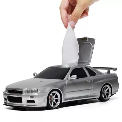 Nissan SKYLINE GT-R (BNR34) Silver Wet Tissue Case Officially Licensed Product • $69.95