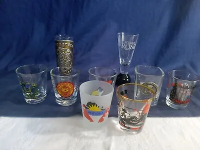 Vintage Shot Glasses Lot Of 9tequila Roseantigueprogresoole Misschicagoetc • $12