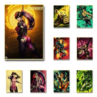 $6.59 • Buy Overwatch Popular Shooting Game Vintage Kraft Paper Poster Of Character Sticker