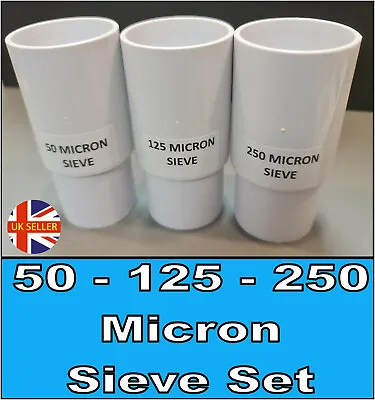 £13.99 • Buy 50 125 250 Micron Zooplankton Stackable Sieve Set, Rotifer Copepods Brine Shrimp