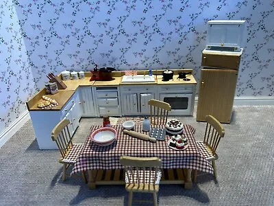 £55 • Buy Dolls House 1/12 Scale Kitchen Job Lot Furniture Set With Lots Of Accessories.