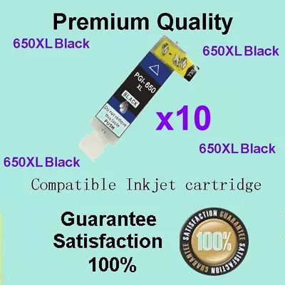 10 X PGI-650XL 650XL BLACK Only Ink Compatible For Canon Pixma MG5660 MG6660 • $18.90