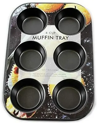 Premium Non Stick 6 Cupcake Baking Tray Muffin Yorkshire Pudding Baking Tray Uk • £7.18