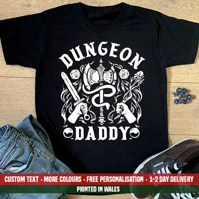 Dungeon Daddy T-shirt Funny D&D & Dragons Dad Dungeons Birthday Gift Top • £13.99