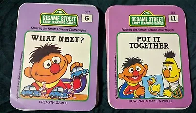 Vintage 1989 Sesame Street Early Learning Card Games Put It Together & What Next • $7.50