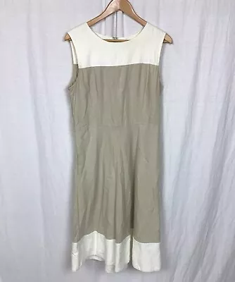 $0.99 • Buy Pendleton Women's Colorblock Sleeveless Dress W/ Pockets Tan White Size 10