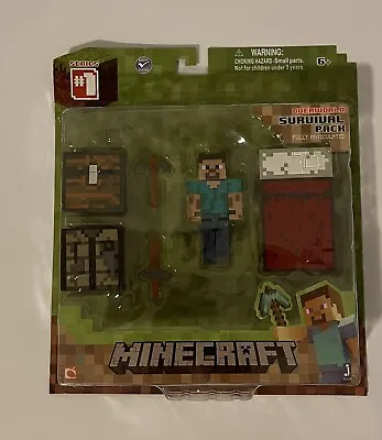 Minecraft Overworld Survival Pack Steve Series 1 Fully Articulated + Accessories • $17.99