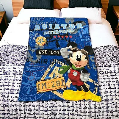 Disney Mickey Mouse Comforter Aviator Adventures Kid Twin Bed 53”x40” Airplanes • $25