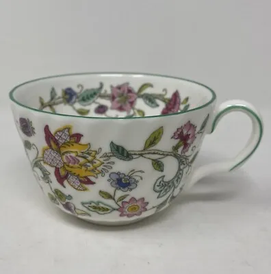 Minton Haddon Hall Tea Cup Green Trim Bone China Floral B1451 • $14.95