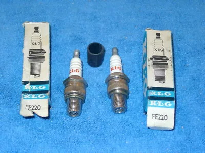 Vintage SPARK PLUGS   2 KLG  FE220  Motorcycle Racing NORTON MATCHLESS AJS BSA • $14.99