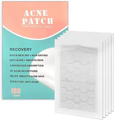 Rnitle Acne Patches[180 Pcs]Hydrocolloid Dressing CoverDots For Spots Pimple & • £6.85