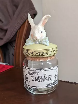 HAPPY EASTER Regency International Pulp Glittered Bunny Rabbit Chick Jar 8  • $18