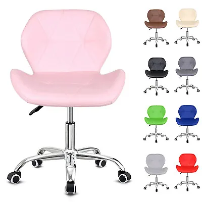 £79.99 • Buy Cushioned Computer Office Desk Chair PU Adjustable Rolling Swivel Stool Low Back