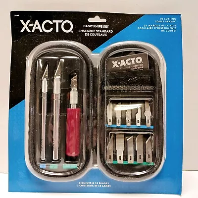 X-ACTO Compression Basic Knife Set 3 Knives 13 BladesSoft Carry Case 17 Pcs • $17