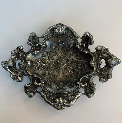 Vtg Ashtray Jewelry Tray Old World Metal Pewter Styling • $20