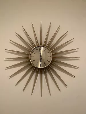 Vintage Kirch RETRO Mid Century Modern Sun Sunburst Atomic Wall Clock Metal • $1000