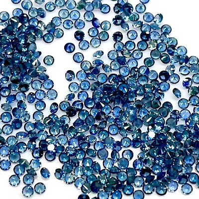 VVS 25 Pcs Natural Blue Sapphire 1.7mm Round Diamond Cut Calibrated Gemstone Lot • $32.19