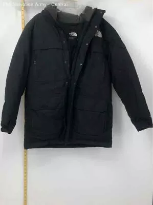 The North Face Mens Black Long Sleeve Hooded Full-Zip Parka Jacket Size Large • $37.66