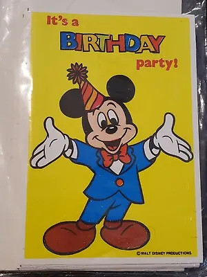 8 Vintage Mickey Mouse Birthday Party Invitations With Envelopes • $9.99