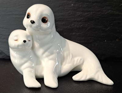 £9.99 • Buy Royal Osborne Seal & Pup Sealion & Pup Bone China Figurine TMR-5598 Vintage