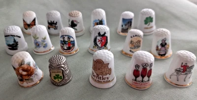 £19.98 • Buy Vintage Thimble Collection - Set Of 17 - Malta Ireland France - Souvenir