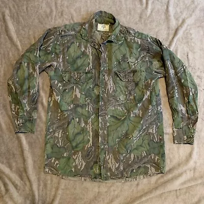 Vintage Mossy Oak Shirt Mens M Full Foliage Camo Long Sleeve Button 80s Hunting • $109.99