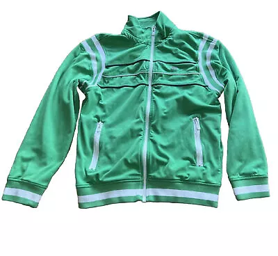 Ecko Unltd Size Large Full Zip Up Track Jacket Green White Striped 90s Y2K Coat • $21.99