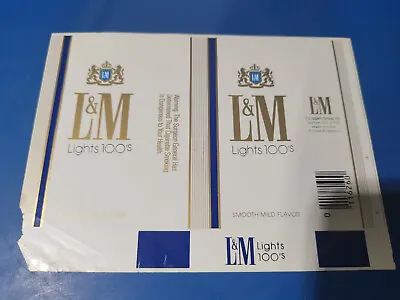 Opened Empty Cigarette Hard Pack--100 Mm-USA-L & M • $1.60