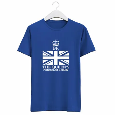 Queen's Platinum Jubilee T-Shirt Top Tee Royal Anniversary England Flag Tshirt • £12.78