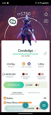 Pokémon Go New Ceruledge - T R A D E Go • $6.59