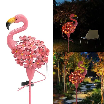 Outdoor Solar Flamingo Light Lawn Lamp Ornament Garden LED Statue Landscape Deco • £13.95