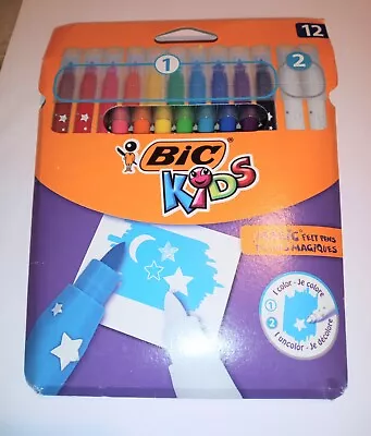 BIC Kids Magic Felt Pens Pack Of 12 Drawing & Painting Supplies Stationary • £3.49